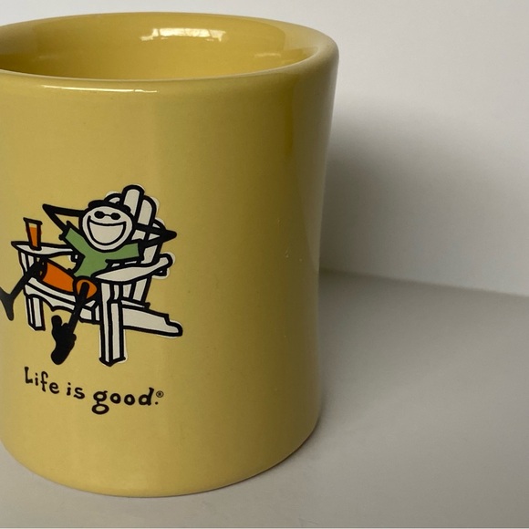 Life is Good Coffee Cup Mug Dad Adirondack Chair Yellow Father’s Day Relax - Picture 6 of 12